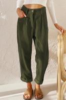 Pantalones holgados de pana de pierna recta para mujer, pantalón liso, Original, cómodo, elástico, coreano, Otoño e Invierno - details 19