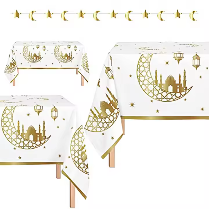 Ramadán Mubarak mantel islámico musulmán vacaciones mezquita Luna linterna luz cocina comedor - 1