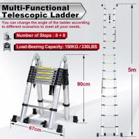 Escalera Telescópica de Aluminio Extensible, Antideslizante, Multiusos Carga de 150kg - details 42