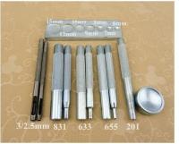Kit de herramientas de perforación para artesanía de cuero, 11 piezas, resistente, con Base, remache a presión para instalar botones de remache - details 0