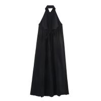 PB & ZA2025simple temperamento cómodo cuello halter sin espalda suelto sin mangas vestido con botones novedad de verano ropa de mujer - details 2