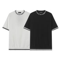 Camiseta de Algodón con Jacquard Cuello Redondo, Manga Corta, Moda Callejera de Verano para Hombres - details 13