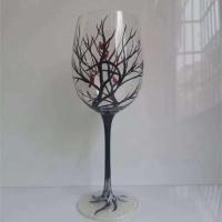 Copas pintadas a mano de árbol de las cuatro estaciones, copa de vino única de cristal de patas altas, cristalería para familiares y amigos, envío directo - details 2
