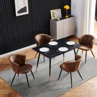 MEUBLE COSY Juego de 2 Sillas de Comedor Vintage Sillón Tapizado en Gamuza con Reposabrazos Patas Metálicas para Cocina Salón - details 5