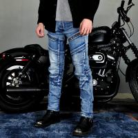 Motocicleta jeans hombres, pantalones retro locomotora de montar, Kevlar resistente al desgarro de carreras todoterreno elástico a prueba de caídas pantalones. - details 1