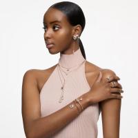Collar with Colgante Redondo de cristal de Oro Rosa para Mujer, Cadena de Plata with Piedra de circón transparente, Gift de joyería - details 1
