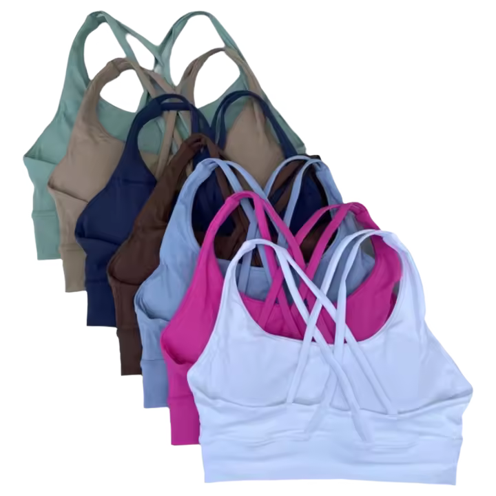 Sujetador Deportivo para Mujer de Alta Calidad Color Sólido Absorbente de Choques Ajustable - 1