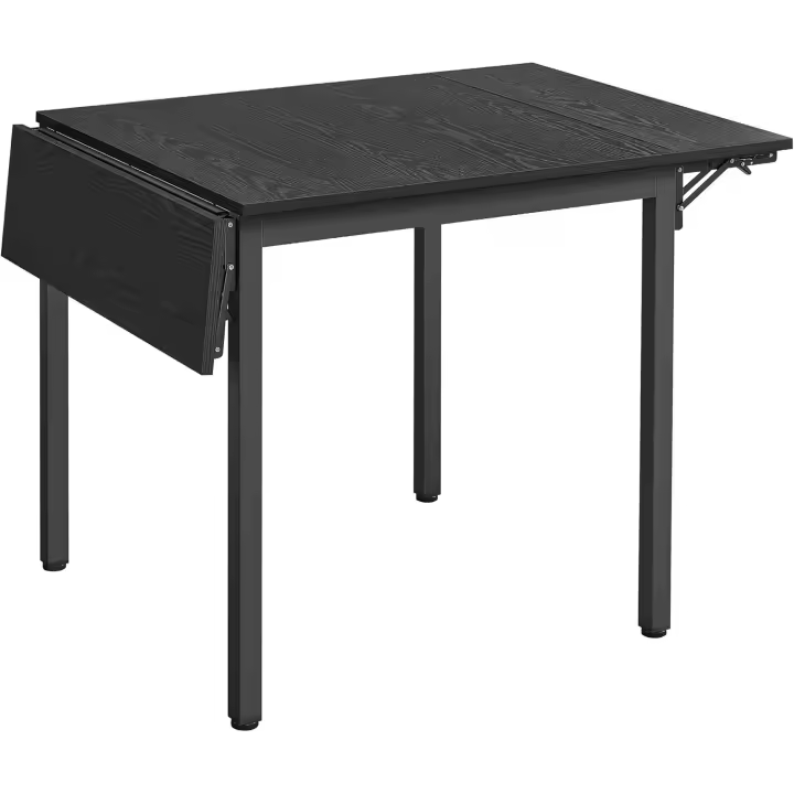 Mesa de hoja abatible, para 2-4 personas, para cocina, para espacios pequeños, marrón rústico - 1