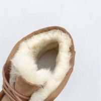 Nuevas botas de nieve con cordones para hombre de lana de cuero genuino cálidas y antideslizantes - details 7