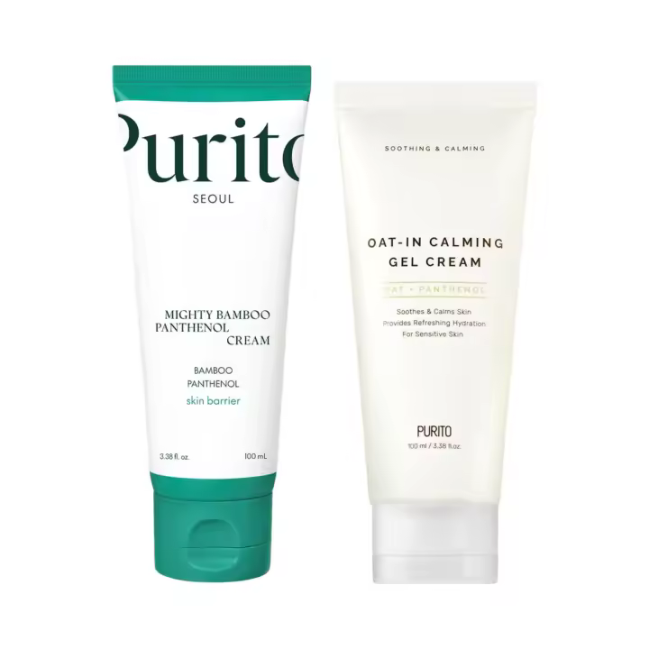 PURITO Gel calmante de avena Mighty Bamboo Pantenol Cream Glass Skin Duo Set - 1