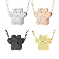 Collar de urna con huella de pata de mascota de acero inoxidable, joyería conmemorativa de cenizas de mascota impermeable, Mini collar de cremación de cenizas a prueba de polvo - details 5
