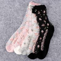Calcetines tobilleros con lazo de seda de vidrio fino Jacquard de ocio transparente calcetines cortos calcetines de cristal - details 9
