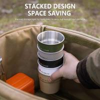 Taza de café de acero inoxidable, té, vino, picnic con tapa de taza, villa de camping ligera apilable al aire libre, 300ml/350ml - details 4