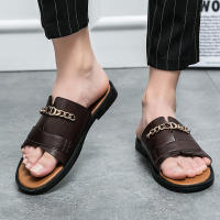 Fregona fresca y transpirable para hombre, cubierta de cuero informal británica, zapatillas para pies, versión coreana, fregona de una pieza a la moda, novedad de 2022 - details 18
