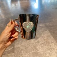 "Taza de Café Corazón con Diamantes - Acero Inoxidable 304, Diseño Elegante, Taza Viaje para Mujer, Regalo Romántico con Purpurina |   Envío Rápido Miravia" - details 2