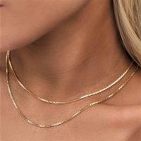 Collar de cadena de acero inoxidable para mujer, colgante fino con cierre de langosta, cadena ajustable para clavícula, collares - details 23