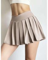 Pantalones cortos deportivos de yoga para mujer, ropa anti-caminar para correr, Falda plisada de cintura alta transpirable de secado rápido - details 1