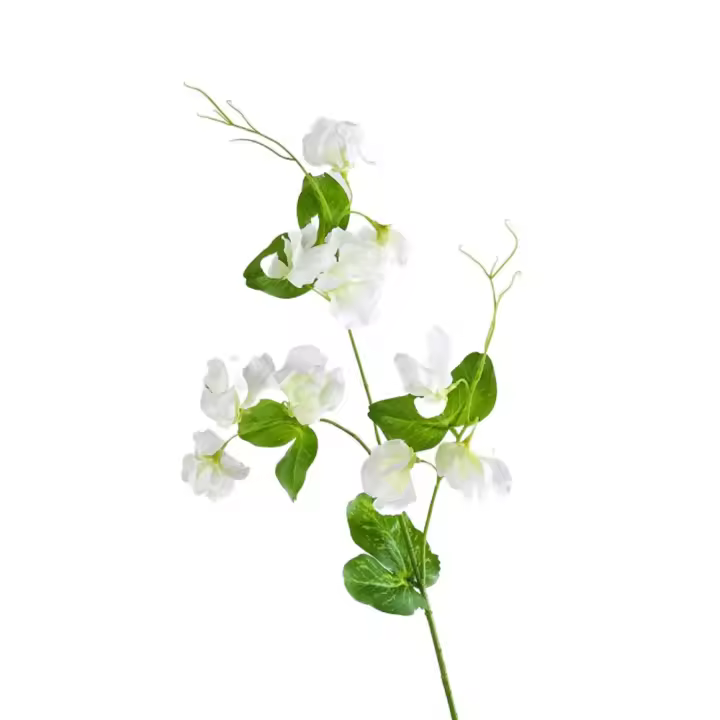 Planta verde de 55cm, flores artificiales de guisante, rama de flor de guisante de seda elegante de plástico hecha a mano, flor falsa de tacto Real para fiesta de boda - 1