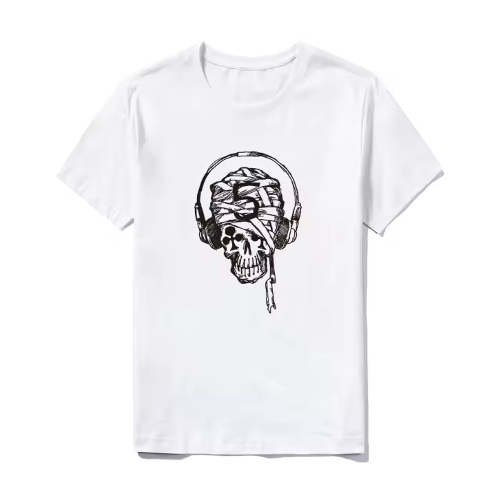 Camiseta de Algodón 100% Suave Ajuste Clásico Transpirable Duradera Blanco Para Uso Diario - 1