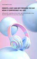 Auriculares inalámbricos Bluetooth 5,3 estéreo envolvente con micrófono para niños, auriculares cómodos y saludables, tarjeta TF, luz RGB colorida y bonita - details 5