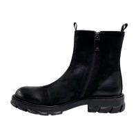 Botas Chelsea de cuero cómodas para hombre, suela suave negra de moda, punta redonda de invierno - details 3
