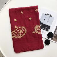 Otoño Invierno moda bordado anacardo Floral viscosa chal bufanda de mujeres indias cálido Pashmina Hijab y envolturas musulmanas Sjaal - details 8