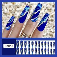 Juego Completo de Ballet de 24 Piezas Uñas Prostéticas de Mármol Blanco y Gris - details 1