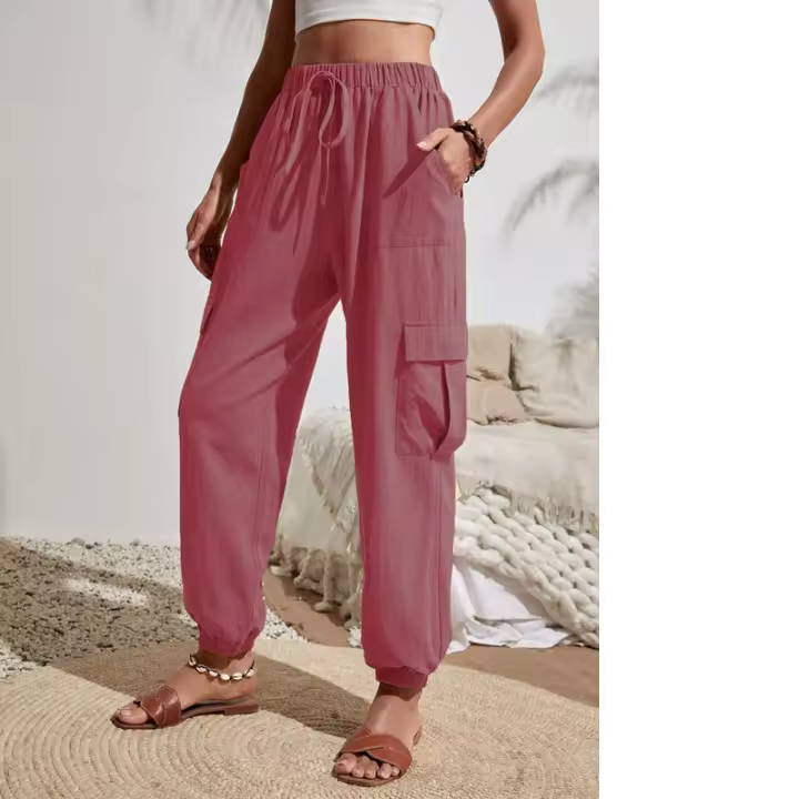 Pantalones blancos Mujer Transpirables, Adecuados para uso diario en - 1