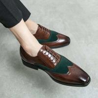 2023 vestido informal hecho a mano de cuero de alta calidad de estilo italiano para hombre con cordones zapatos deportivos negros y marrones - details 5