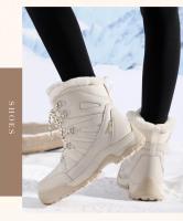 Botas de Nieve para Mujer Impermeables, Antideslizantes, Zapatos de Cordón Gruesos Talla Grande - details 6
