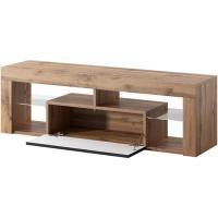 Mueble TV Moderno/Mesa TV/Mueble para Salón / 140 cm (sin LED, Nogal/Negro Brillante) - details 8