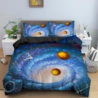 Funda de Edredón 3D Tema Espacial Microfibra Sencillo Doble Twin Queen King Tamaño 2/3 Piezas Juego de Ropa de Cama - details 5