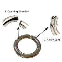 Pendientes de aro de titanio ASTM G23, Piercing corporal Labret sin costuras, segmento con bisagras, anillos de Nariz de gran tamaño, 10G-6G, 2,5mm-4mm, 1 unidad - details 3