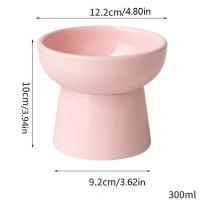 Cuenco de alimentación para gatos, cuenco elevado de cerámica de 300ml, comederos de agua para comida de perros, protección del cuello elevado, platos de alimentación para mascotas, gatito - details 0