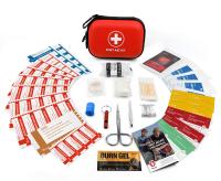 Mini Kit de primeros auxilios, estuche pequeño de carcasa dura resistente al agua, perfecto para viajes, exteriores, hogar, oficina, Camping, senderismo, coche, rojo, 100 piezas - details 1