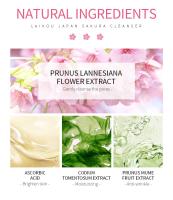 Limpiador Sakura, espuma rica, limpieza profunda, elimina la grasa, mejora la crema de lavado de cara grasa, hidratante suave, elimina el limpiador de espinillas - details 5