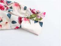 OUWU- Bazaleas Store Camisas y blusas elegantes Traf Camisa linda con estampado floral para mujer Blusa oficial con botones de satén - details 11