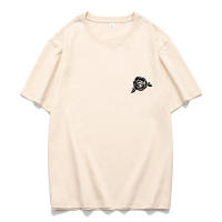 Top casual de algodón peinado con diseño de estampado creativo, rosa romántica de verano Unisex, 170g - details 7