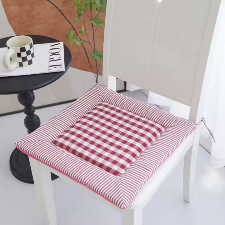Cojín de asiento con correas para las cuatro estaciones, cojín suave de esponja para silla, cómodo cojín para silla de oficina de 40CM - 1