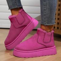 Botas altas para la nieve para mujer, zapatos gruesos de felpa, cálidos, sencillos y versátiles, cómodos, de algodón, invierno, 2024 - details 16