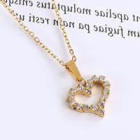 Colgante de Corazón de Melocotón en Acero Inoxidable con Placa de Oro Lujo Ligero para Mujeres - details 15