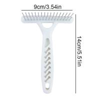 Cepillo de rastrillo suave para novio de gato, peine de rastrillo para perro de doble fila, peine de fila de agujas para perro blanco de acero inoxidable, cepillo de limpieza para perro - details 0