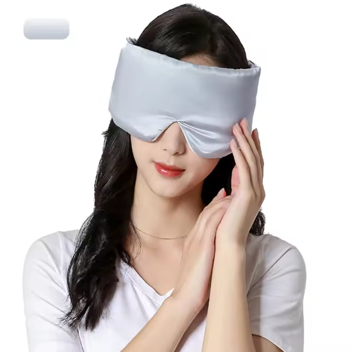 Mascarilla de seda de morera para dormir, parche para los ojos que bloquea la luz, parasol suave acolchado - 1