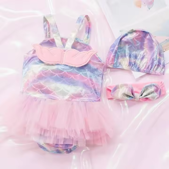 Traje de baño para bebé Falda de princesa Bikini estilo sirena ángel para niños - 1