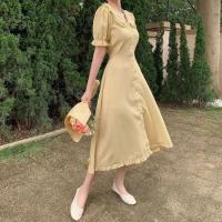 Vestido Versátil de Té con Cuello de Muñeca para Mujer Cintura Ajustada, Adelgazante, Perfecto para Primavera/Verano - details 4