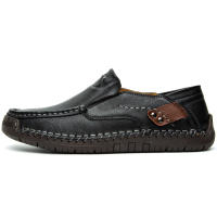 Zapatos De Cuero Hechos a Mano Para Hombre Mocasines Casuales Cómodos Zapatos Planos Para Exterior Caminar Talla Verdadera Para Adultos - details 27