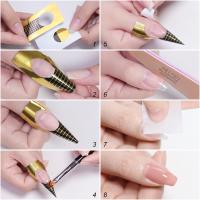 Puntas de forma de uñas francesas, Gel acrílico UV, pegatinas de rizo, molde de guía de arte, herramientas de manicura, 50 piezas - details 8
