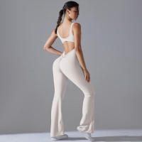 2025 Nueva Belleza ck Ropa de Entrenamiento Deportivo de Elevación de Melacotton de Una Pieza Pantalones Acampanados Yoga - details 3