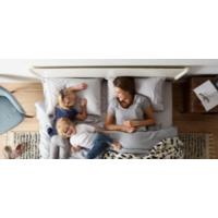 Cabecero de cama tapizado LUCID – Altura ajustable de 85 cm a 115 cm – Diseño de rombos – Cabeceros de cama de 90 cm y 80 cm, Perla / Blanco - details 1