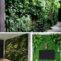 1 juego de paneles de plantas verdes artificiales, decoración inferior de pared simulada, plantas biomiméticas 3D, césped al aire libre, césped falso - details 5